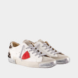 Sneakers Prsx Low Woman - Philippe Model - Cuir - Blanc