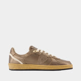 Sneakers Pgal Low Woman - Philippe Model - Cuir - Kaki