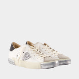Sneakers Prsx Low Woman - Philippe Model - Cuir - Blanc