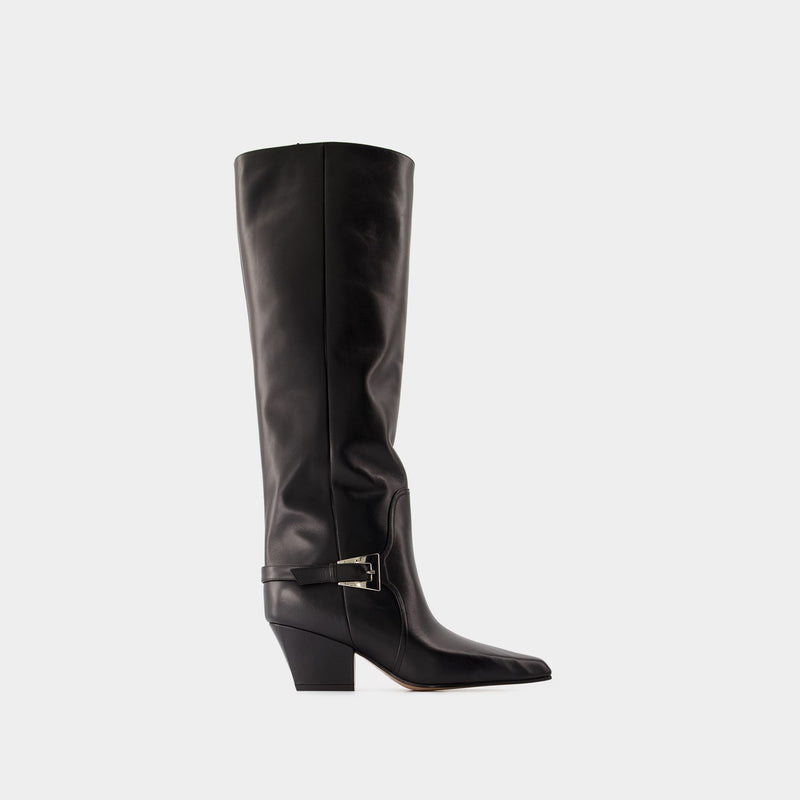 Bottes Jane Buckle 60 - Paris Texas - Cuir - Noir