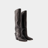 Bottes Jane Buckle 60 - Paris Texas - Cuir - Noir