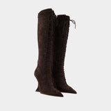 Bottes Nina Lace Up 105 - Paris Texas - Cuir - Marron