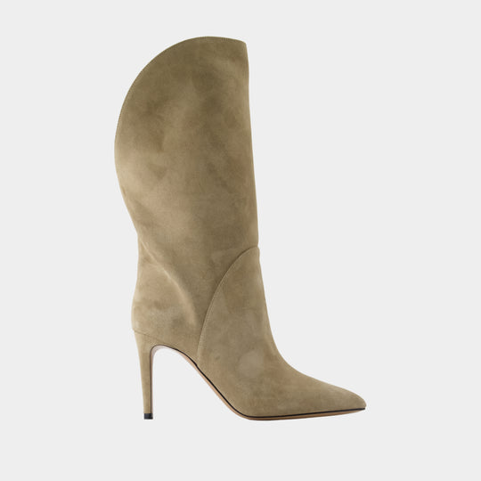 Bottes Gaia Midcalf 85 - Paris Texas - Cuir - Beige