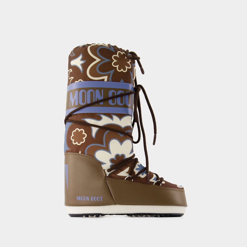 Bottes Icon Flower - Moon Boot - Synthétique - Marron/Gris