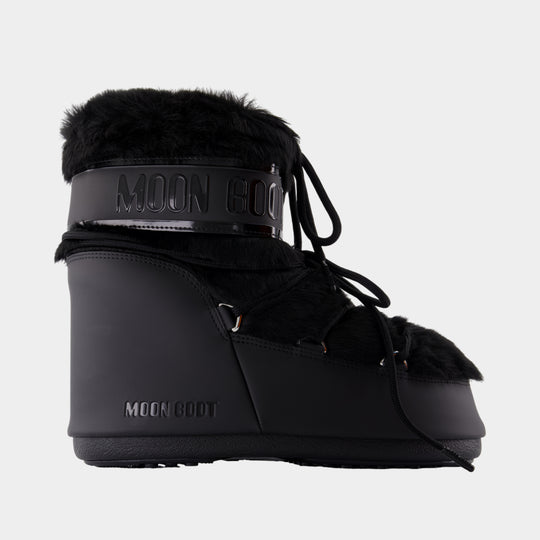 Bottines Icon Low - Moon Boot - Fausse Fourrure - Noir