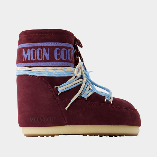 Bottines Icon Low Suede Laces - Moon Boot - Cuir - Bordeaux