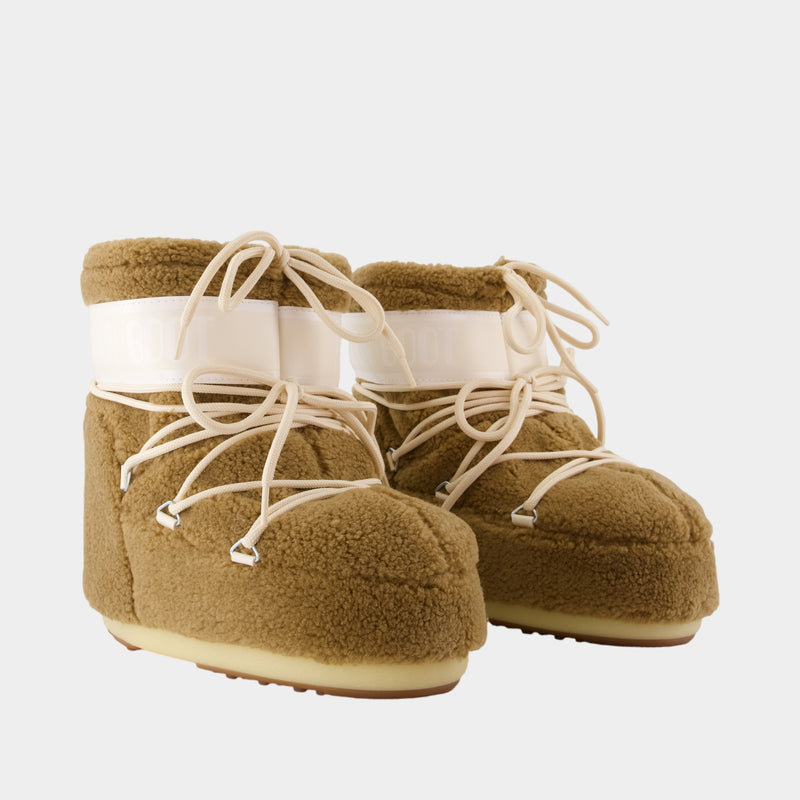 Bottines Icon Low Fleece - Moon Boot - Synthétique - Marron