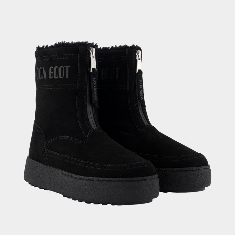 Bottines Lara - Moon Boot - Cuir - Noir