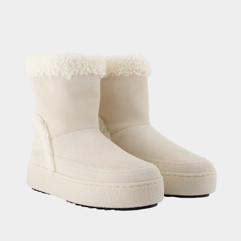 Bottines Tina - Moon Boot - Cuir - Blanc
