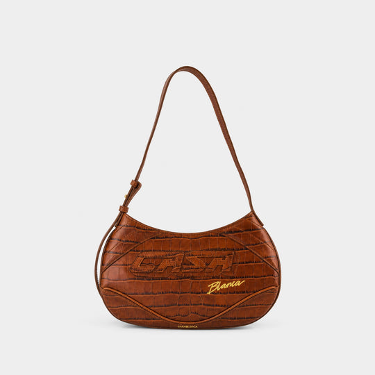 Sac Porté Épaule Slim Biker - Casablanca - Cuir - Marron