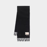 Écharpe Fluffy Smash With Label - Lanvin - Laine - Noir