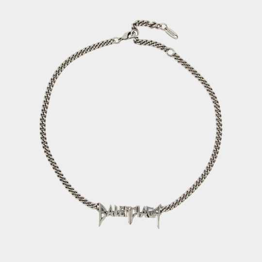 Collier Typo Metal - Balenciaga - Métal - Argenté