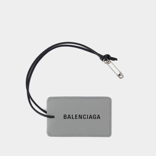 Porte-Clé Tag - Balenciaga - Cuir - Gris