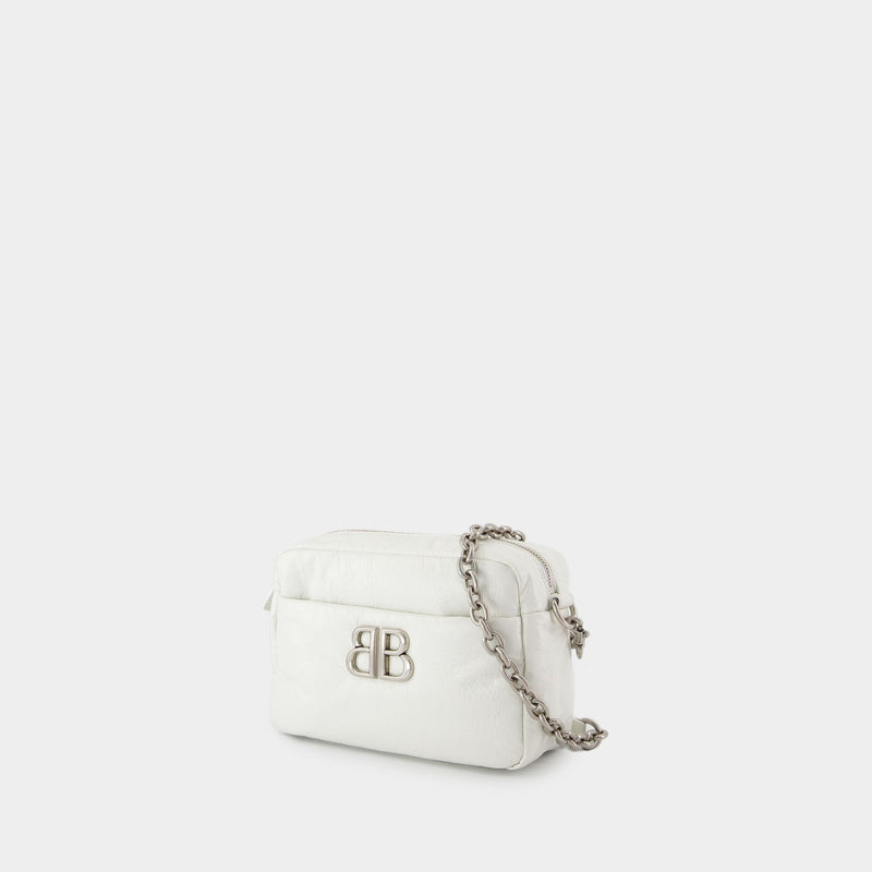 Sac Porté Épaule Monaco Camera Xs - Balenciaga - Cuir - Blanc