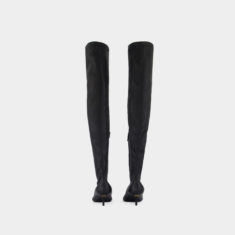 Bottes Avenue L50 - Balenciaga - Cuir - Noir