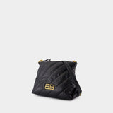 Sac Porté Épaule Crush Small - Balenciaga - Cuir - Noir