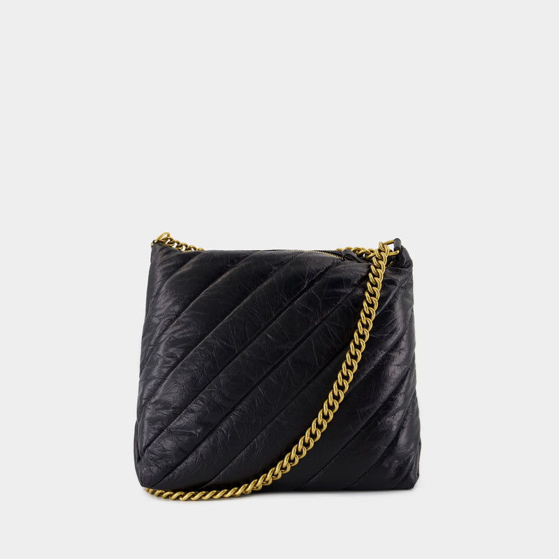 Sac Porté Épaule Crush M - Balenciaga - Cuir - Noir