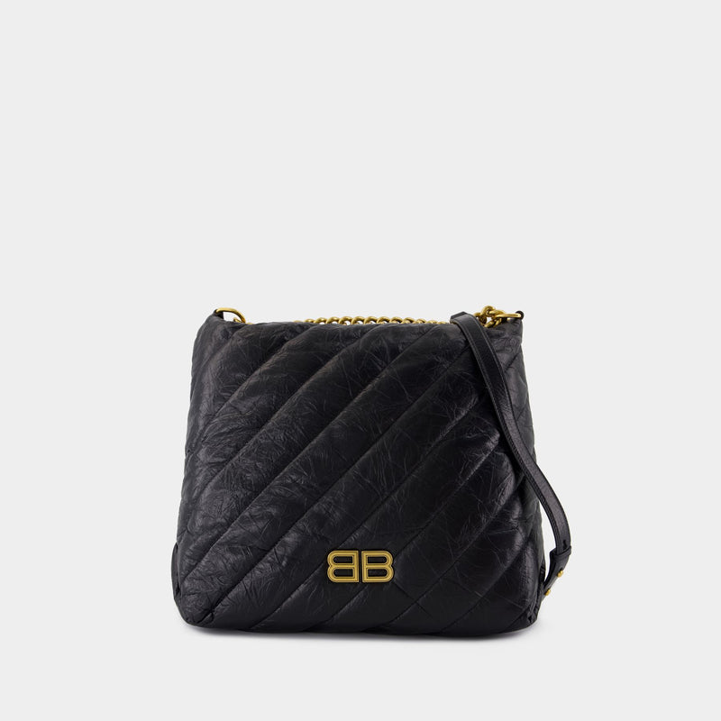 Sac Porté Épaule Crush M - Balenciaga - Cuir - Noir