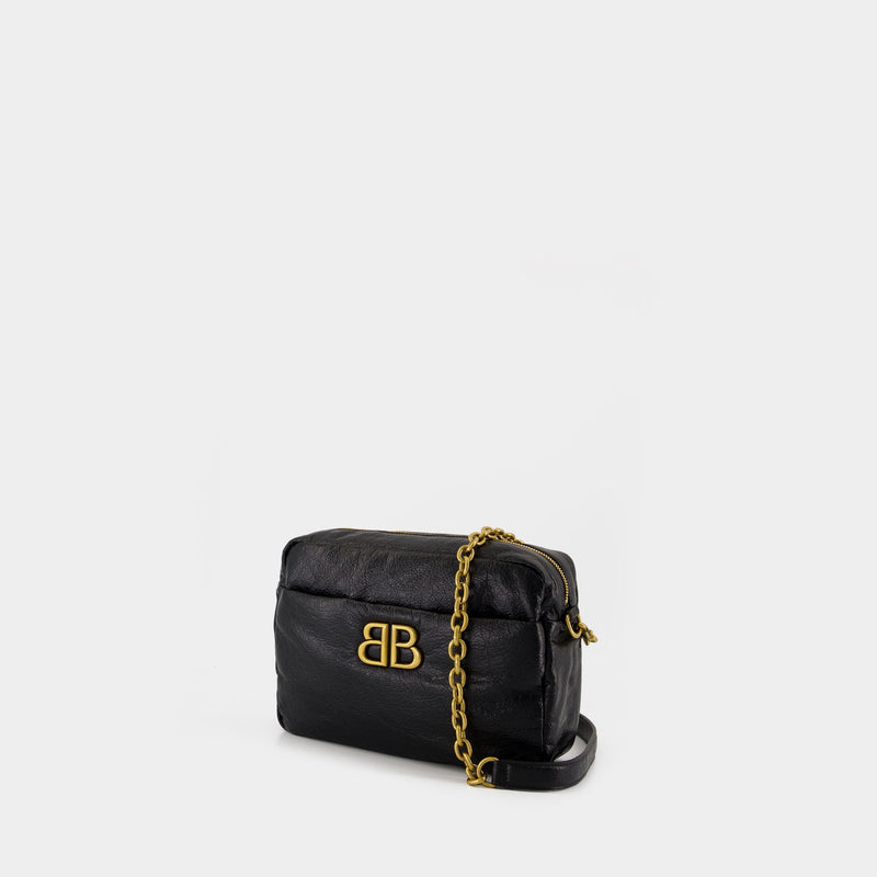 Sac Porté Épaule Monaco Small - Balenciaga - Cuir - Noir