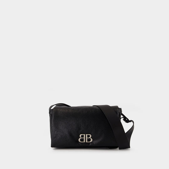 Sac À Bandoulière Monaco Flap Small - Balenciaga - Cuir - Noir
