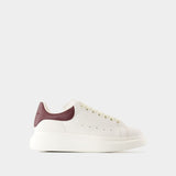 Sneakers Oversize - Alexander McQueen - Cuir - Blanc/Bordeaux