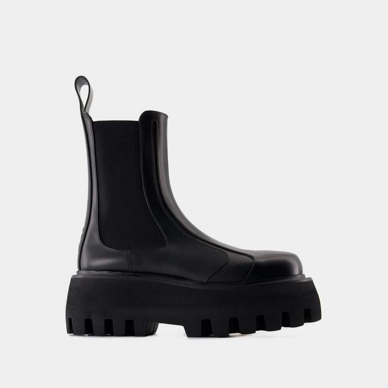 Bottines Rubber - Alexander McQueen - Cuir - Noir