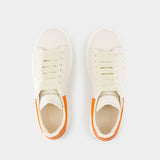 Sneakers Oversize - Alexander McQueen - Cuir - Blanc/Orange