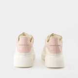 Sneakers Oversize - Alexander McQueen - Cuir - Blanc/Rose