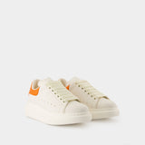 Sneakers Oversize - Alexander McQueen - Cuir - Blanc/Orange