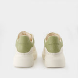 Sneakers Oversize - Alexander McQueen - Cuir - Blanc/Vert