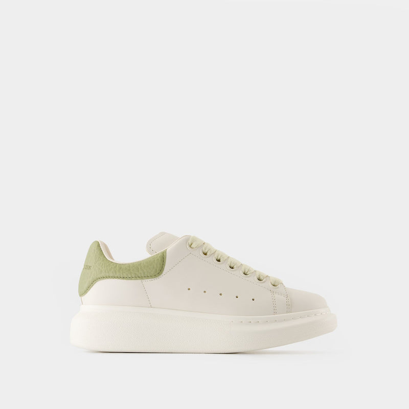 Sneakers Oversize - Alexander McQueen - Cuir - Blanc/Vert