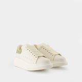 Sneakers Oversize - Alexander McQueen - Cuir - Blanc/Vert