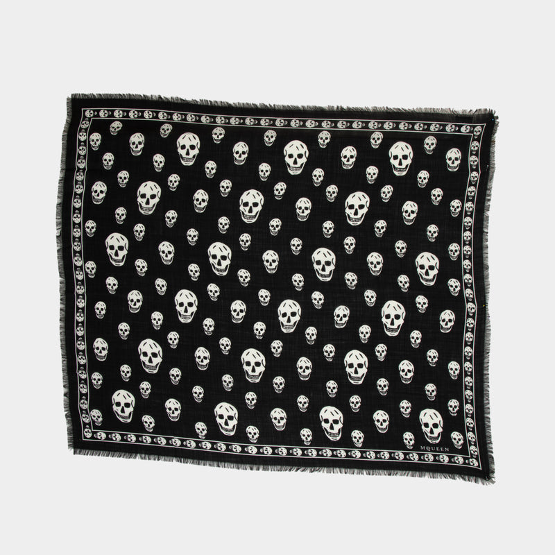 Écharpe Skull - Alexander McQueen - Soie - Noir