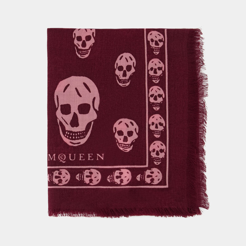 Écharpe Skull - Alexander McQueen - Laine - Rouge