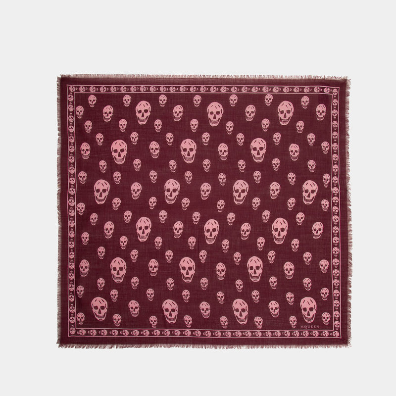 Écharpe Skull - Alexander McQueen - Laine - Rouge