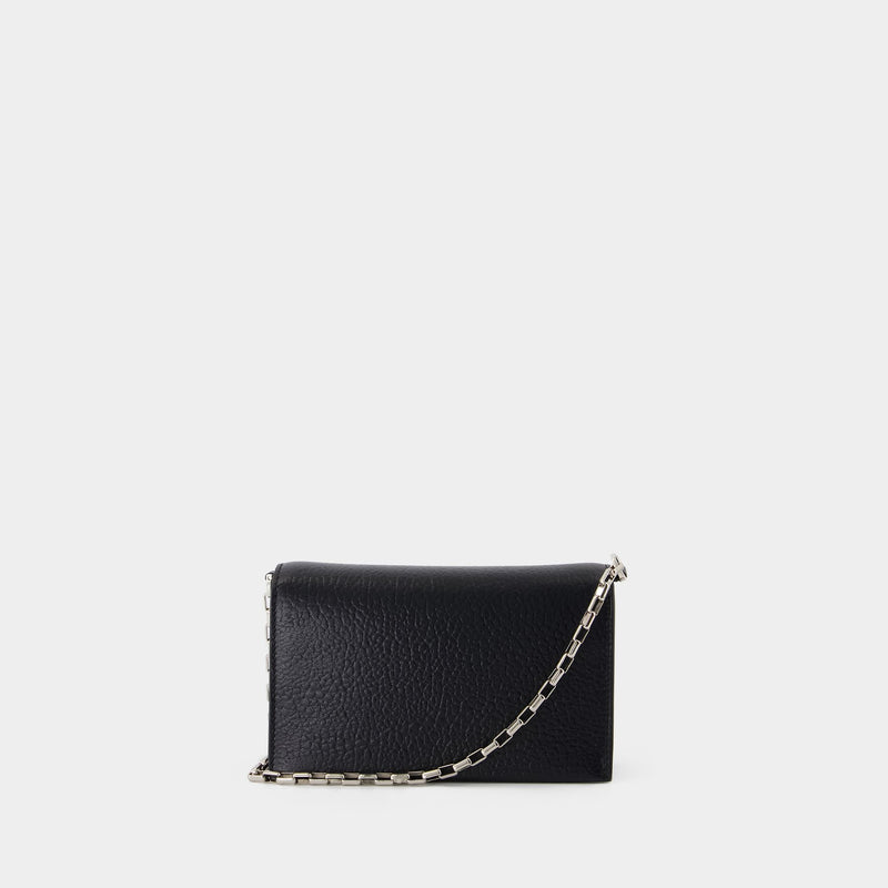 Sac À Main Mini Cross Bar - Alexander McQueen - Cuir - Noir/Argenté