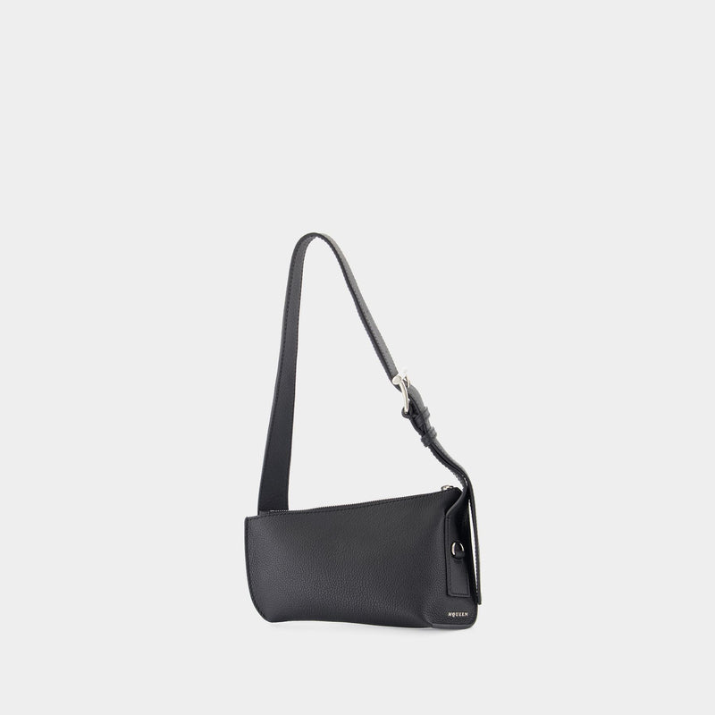 Sac À Bandoulière Sling - Alexander McQueen - Cuir - Noir/Argenté