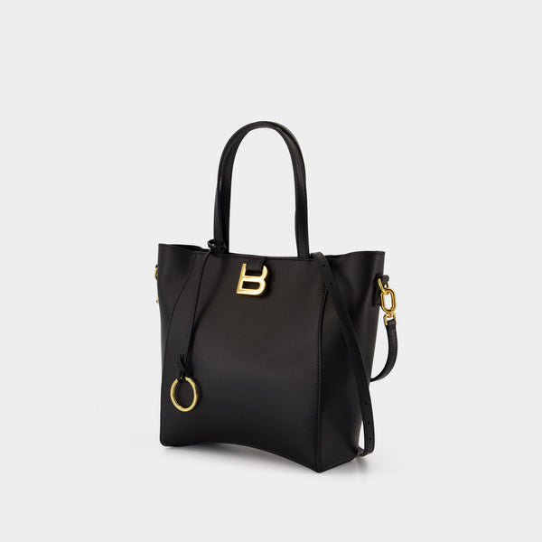 Cabas Hourglass Soft Small - Balenciaga - Cuir - Noir
