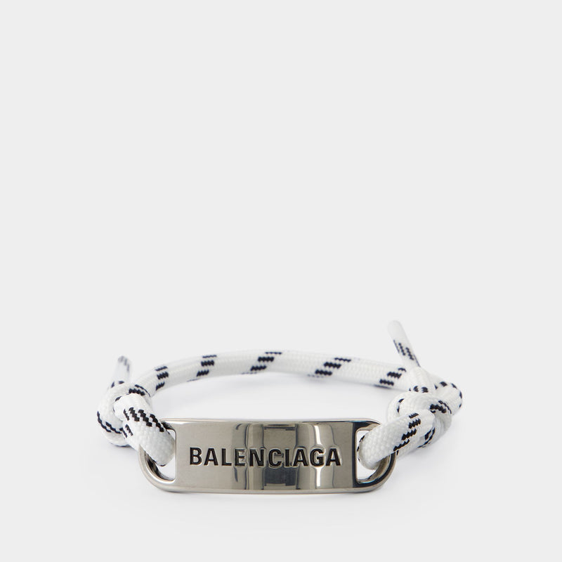 Bracelet Plate - Balenciaga - Métal - Blanc