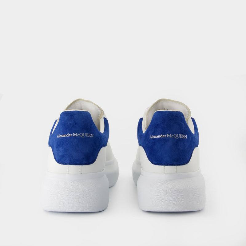 Sneakers Oversize - Alexander McQueen - Cuir - Blanc/Bleu