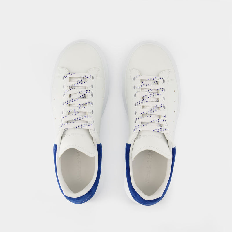 Sneakers Oversize - Alexander McQueen - Cuir - Blanc/Bleu