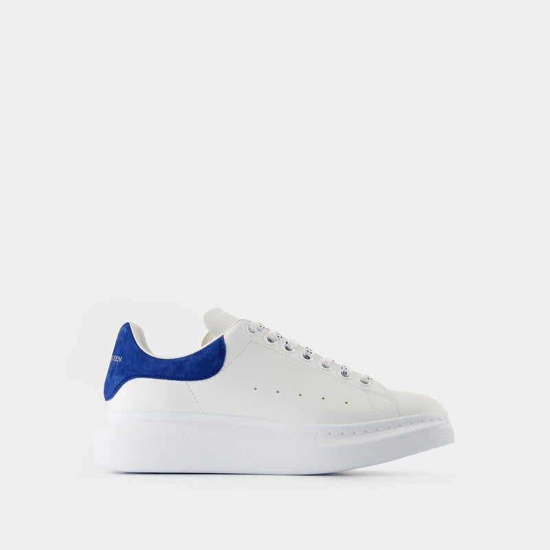 Sneakers Oversize - Alexander McQueen - Cuir - Blanc/Bleu