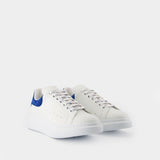 Sneakers Oversize - Alexander McQueen - Cuir - Blanc/Bleu