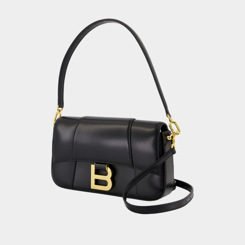 Sac Porté Épaule Hourglass Sling Small - Balenciaga - Cuir - Noir