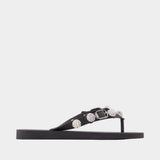 Sandales Cagole Thong - Balenciaga - Strass - Noir