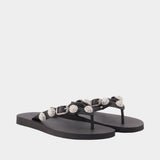 Sandales Cagole Thong - Balenciaga - Strass - Noir
