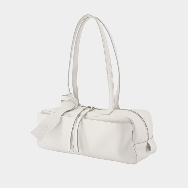 Sac Porté Épaule Holdall Bowling Small - Balenciaga - Cuir - Blanc