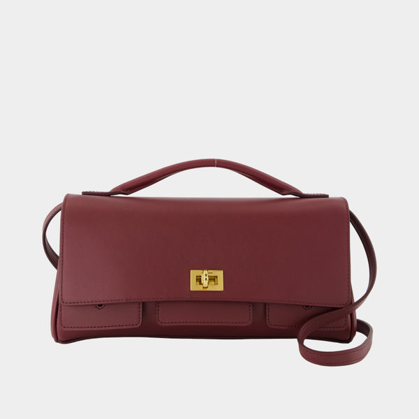Sac À Bandoulière Bel Air Clap On - Balenciaga - Cuir - Bordeaux