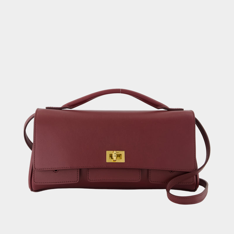 Sac À Bandoulière Bel Air Clap On - Balenciaga - Cuir - Bordeaux