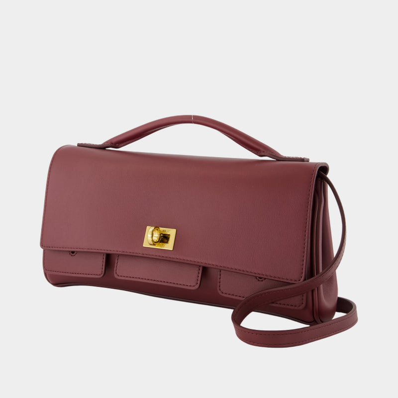Sac À Bandoulière Bel Air Clap On - Balenciaga - Cuir - Bordeaux
